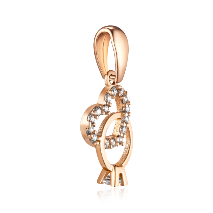 Золота підвіска з фіанітами. Артикул P-866-P/01/1