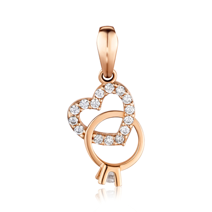 Золота підвіска з фіанітами. Артикул P-866-P/01/1