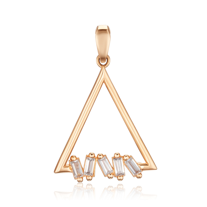 Золота підвіска з фіанітами P-880-P/01/1