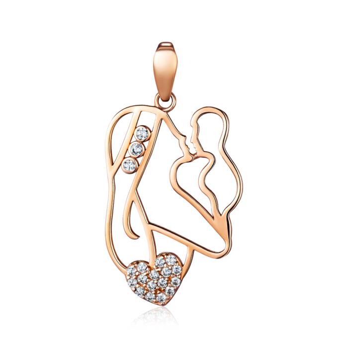 Золота підвіска з фіанітами. Артикул P-881-P/01/1