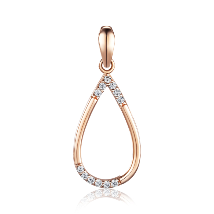 Золота підвіска з фіанітами. Артикул P-909-P/01/1