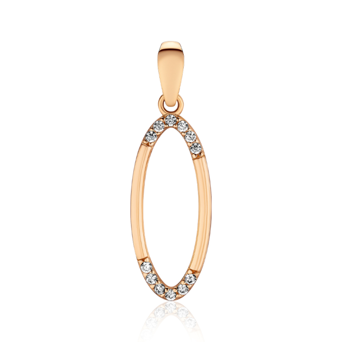 Золотая подвеска с фианитами. Артикул P-612-P/01/1