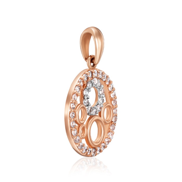 Золота підвіска з фіанітами. Артикул P-911-P/01/1