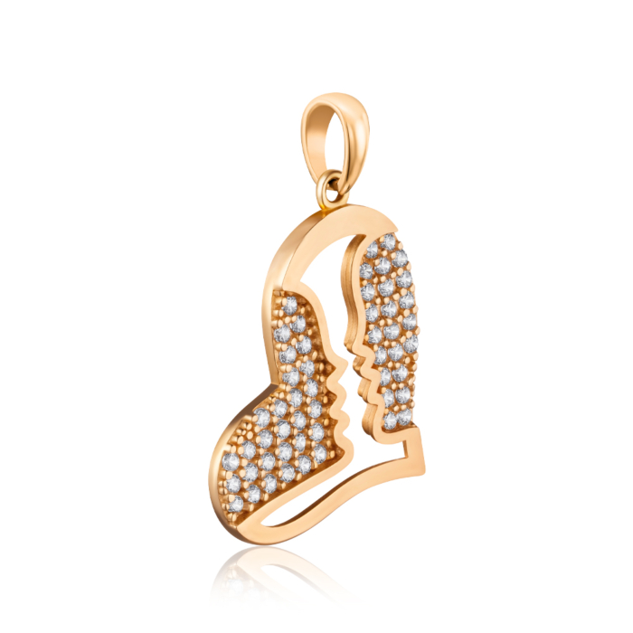 Золота підвіска з фіанітами. Артикул P-913-P/01/1