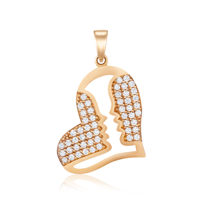 Золота підвіска з фіанітами. Артикул P-913-P/01/1