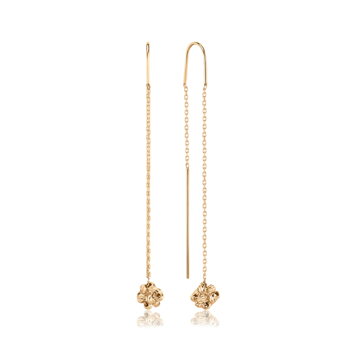 Золоті сережки-протяжки без вставки P-922-E/01