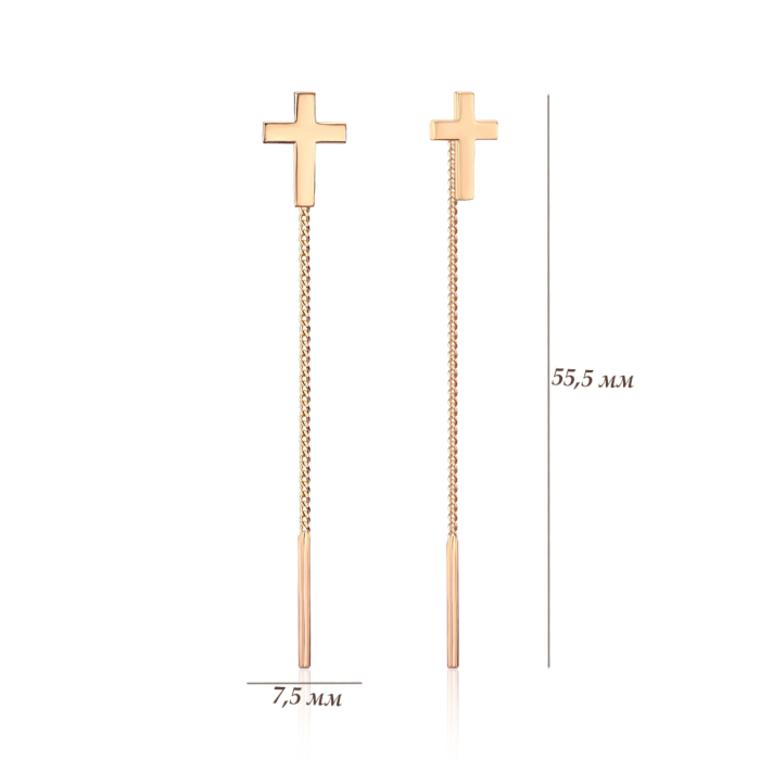 Золотые серьги-протяжки P-937-E/01