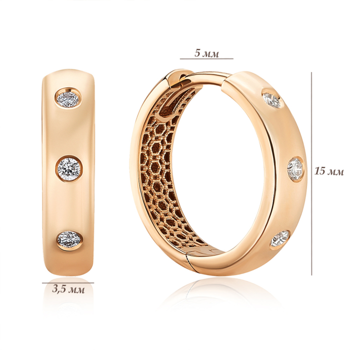 Золотые серьги-конго с бриллиантами P-DE00110/01/8566