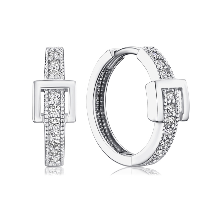 Золоті сережки з діамантами. Артикул P-DE00902/02/8582