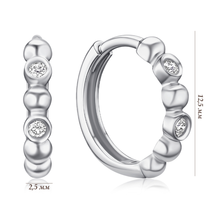 Золоті сережки-конго з діамантами. Артикул P-DE09003/02/1/8566