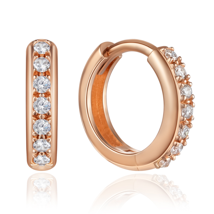 Золотые серьги-конго с бриллиантами. Артикул P-DE09022/01/8582