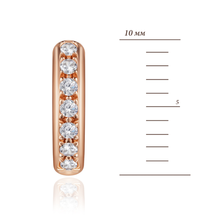 Золотые серьги-конго с бриллиантами. Артикул P-DE09022/01/8582