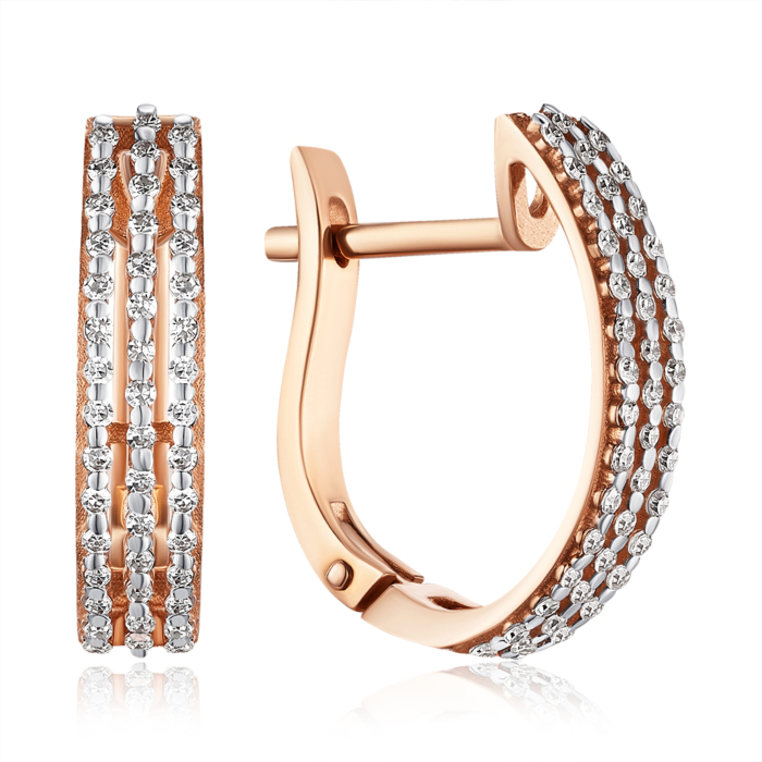 Золотые серьги с бриллиантами. Артикул P-DE09045/01/8007