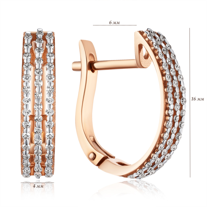 Золотые серьги с бриллиантами. Артикул P-DE09045/01/8007