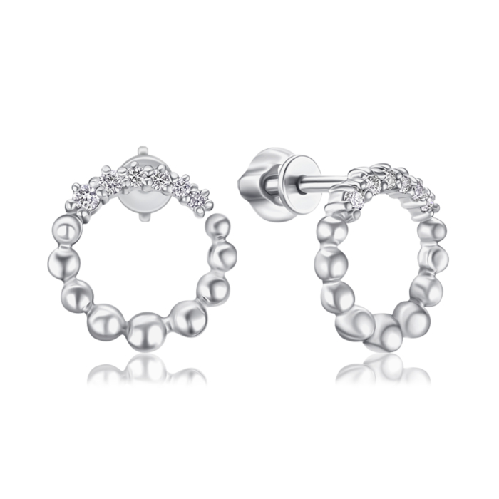 Золотые серьги-пуссеты с бриллиантами P-DE09051/02/1/9223