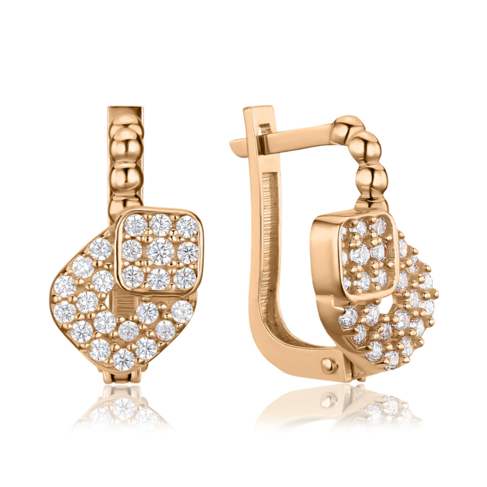 Золоті сережки з фіанітами P-E2033-E/01/1