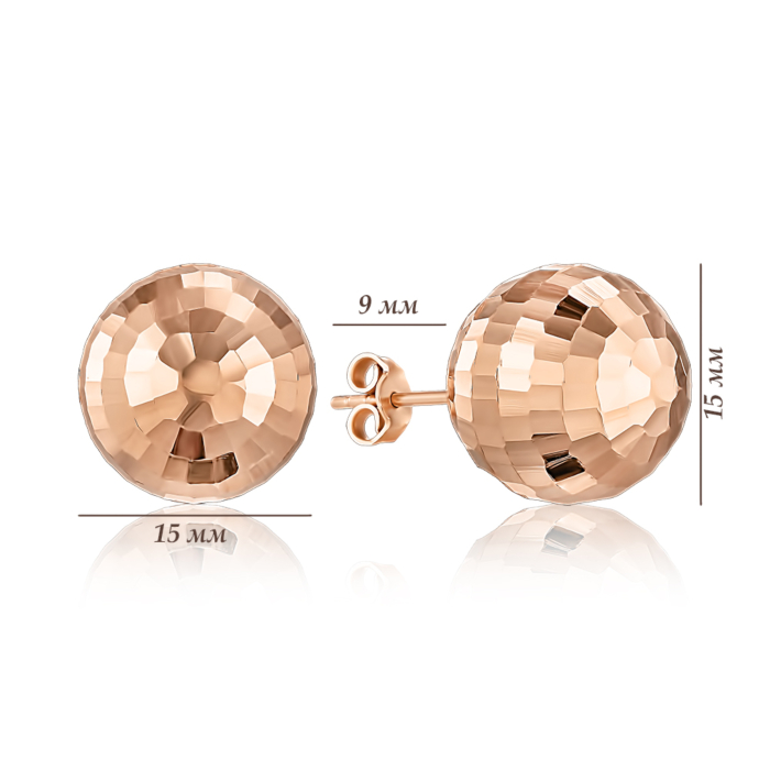 Золоті сережки без вставки. Артикул P-E6013-E/01