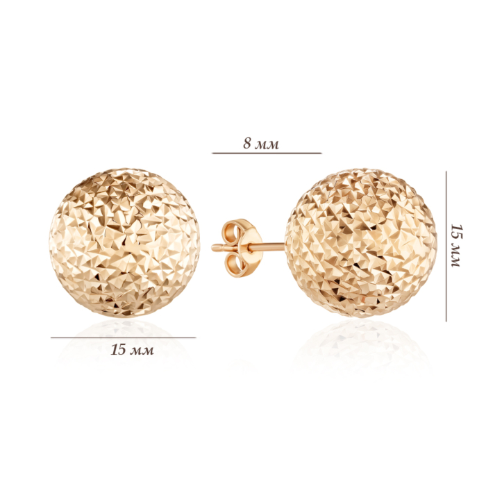 Золотые серьги без вставки. Артикул P-E6031-E/01