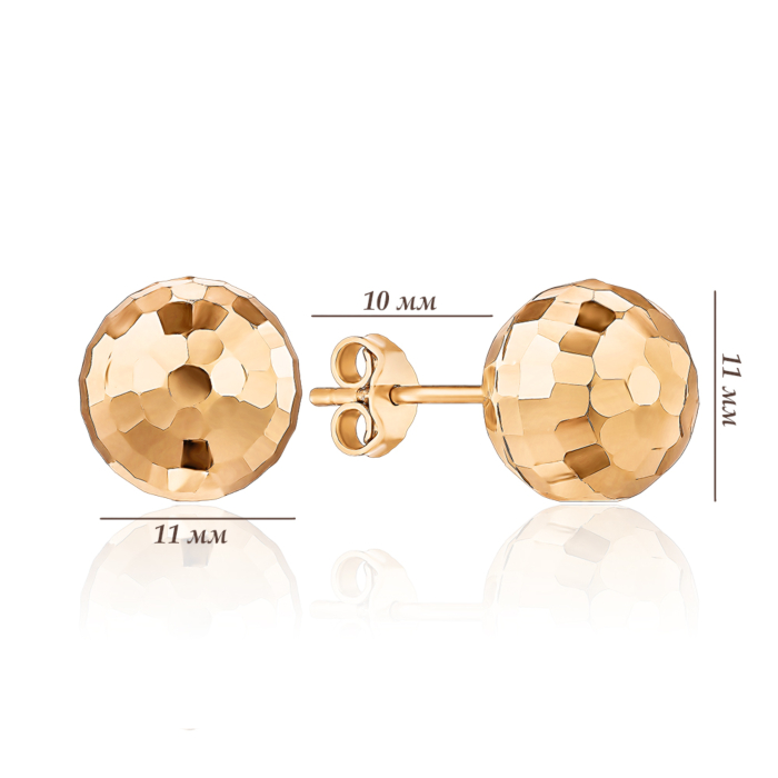 Золоті сережки без вставки. Артикул P-E6042-E/01