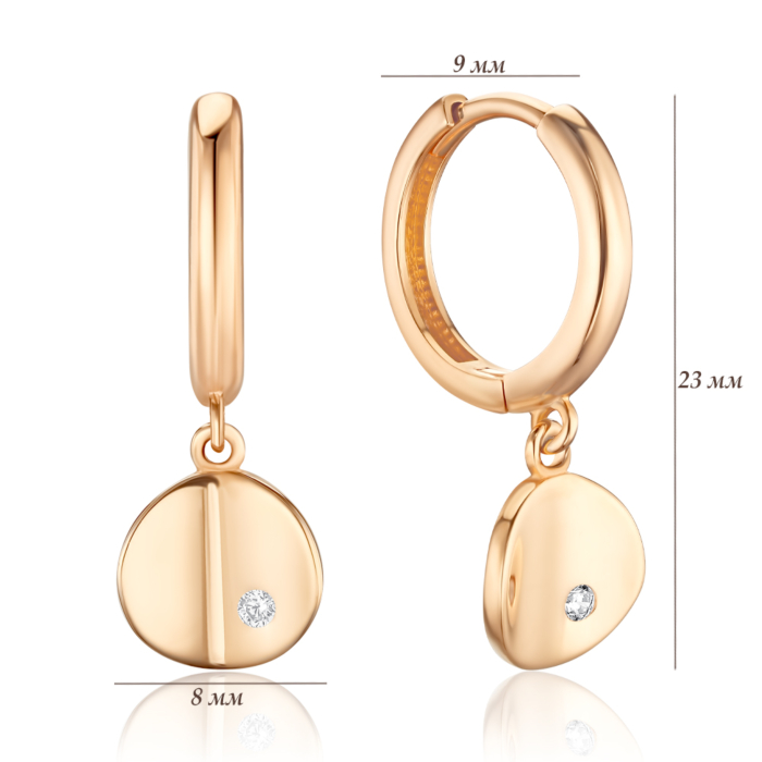 Золоті сережки з фіанітом P-EE0953-05-E/01/1