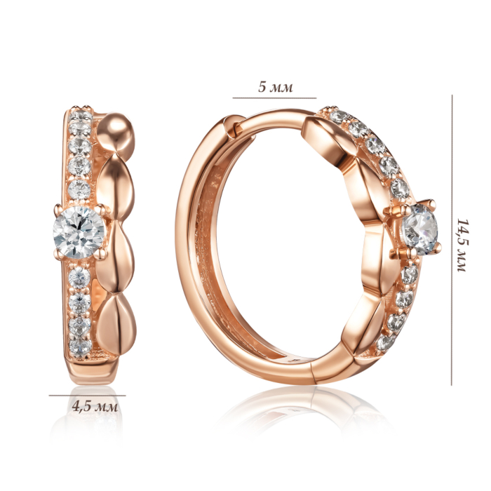 Золотые серьги с фианитами. Артикул P-EE0969-05-E/01/1