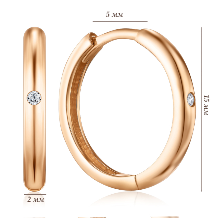 Золоті сережки-конго. Артикул P-EE1148-05-E/01/1