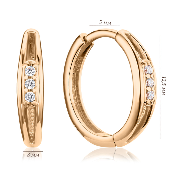 Золоті сережки з фіанітами P-EE1234-05-E/01/1