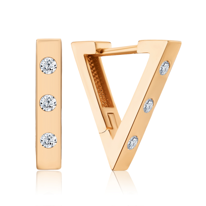 Золотые серьги-конго с фианитами P-EE4029-05-E/01/1