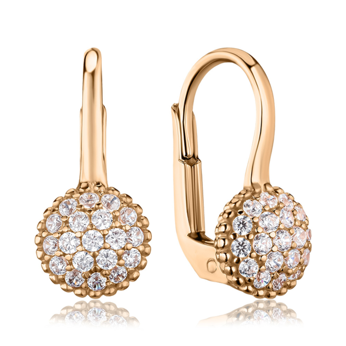 Золотые серьги с фианитами P-EG0298-05-E/01/1