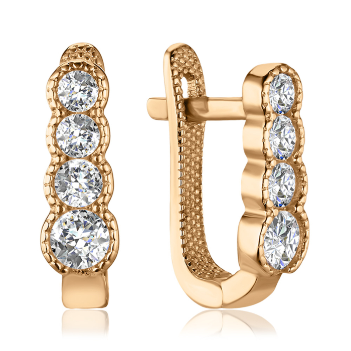 Золотые серьги с фианитами P-EJ0578-05-E/01/1