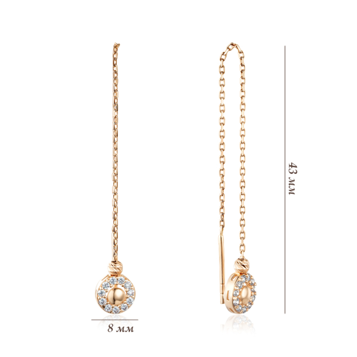 Золоті сережки з фіанітами. Артикул P-EY02034-E/01/1