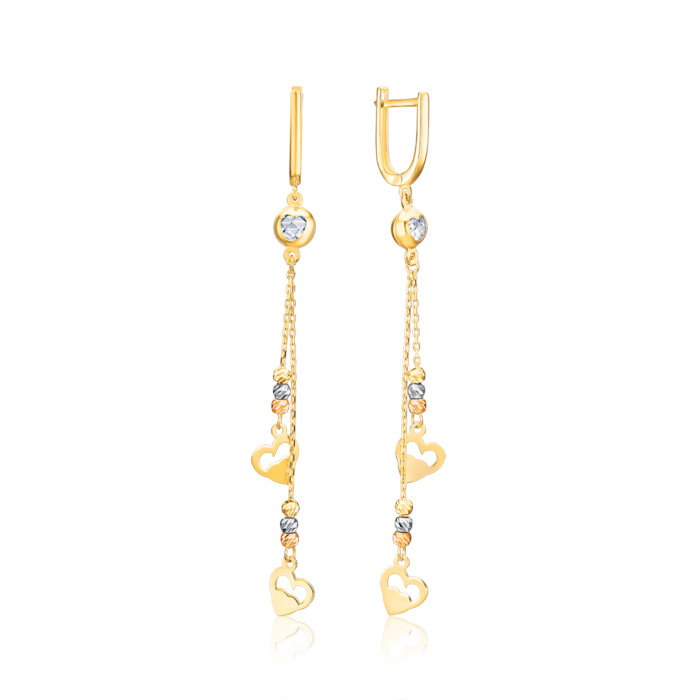 Золоті сережки з фіанітом P-EY02048-1-E/19/1