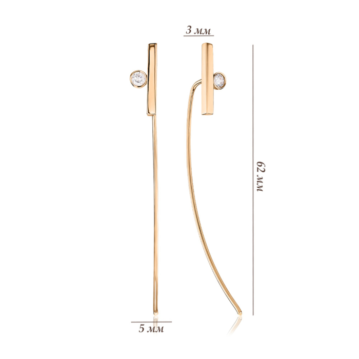 Золоті сережки з фіанітом P-EY02181-E/01/1