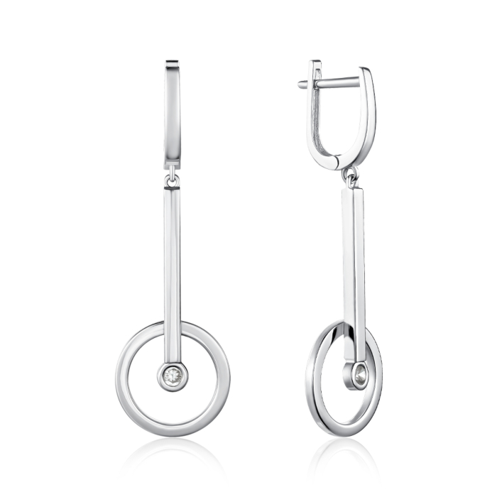 Золоті сережки з фіанітом. Артикул P-EY02190-E/02/1