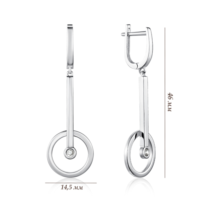 Золоті сережки з фіанітом. Артикул P-EY02190-E/02/1