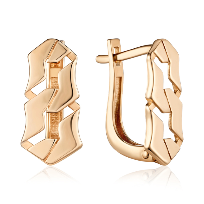 Золотые серьги без вставки. Артикул P-EY03010-E/01