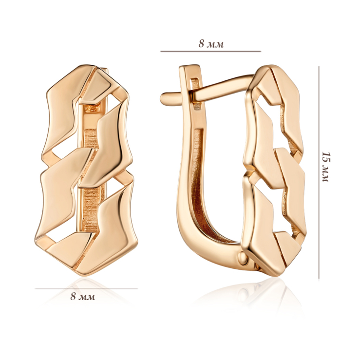 Золотые серьги без вставки. Артикул P-EY03010-E/01