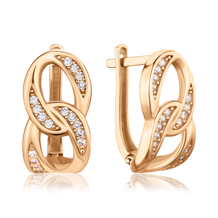 Золоті сережки з фіанітами P-EY03044-E/01/1
