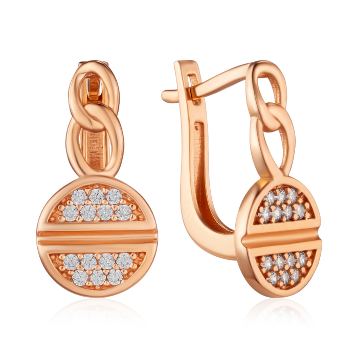 Золотые серьги с фианитами. Артикул P-EYO3001-E/01/1