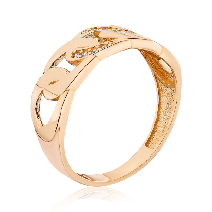 Золота каблучка з фіанітами. Артикул P-H2040-R/01/1