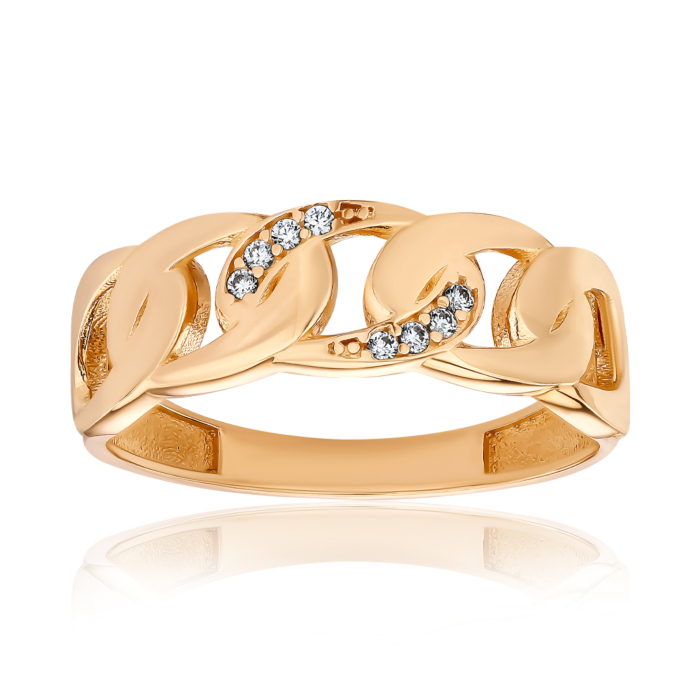 Золота каблучка з фіанітами. Артикул P-H2040-R/01/1