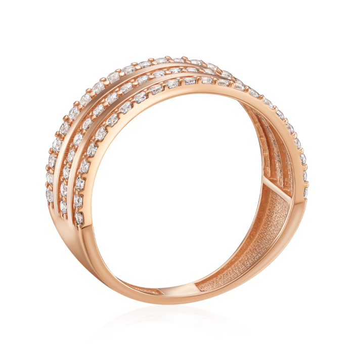 Золота каблучка з фіанітами. Артикул P-K-3059-R/01/1