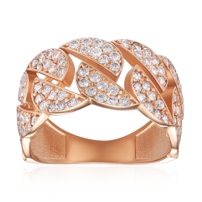 Кольцо из красного золота с фианитами P-K-3062-R/01/1