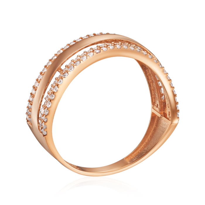 Золотое кольцо с фианитами. Артикул P-K-3066-R/01/1