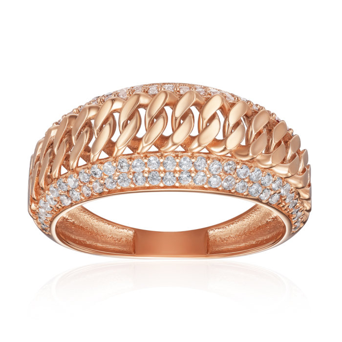 Кольцо из красного золота с фианитами P-K-3070-R/01/1