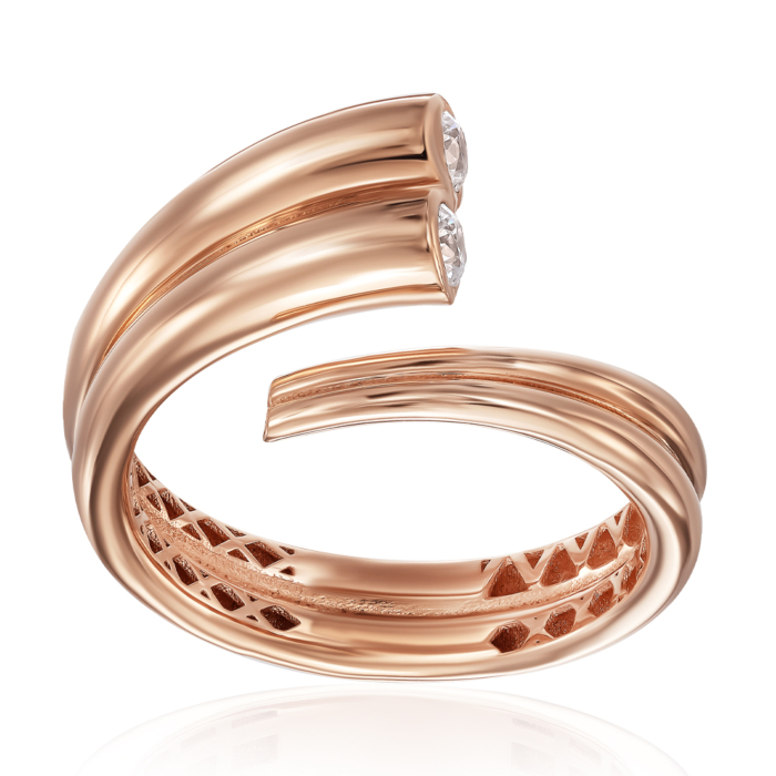 Золотое кольцо с фианитами. Артикул P-K-3080-R/01/1