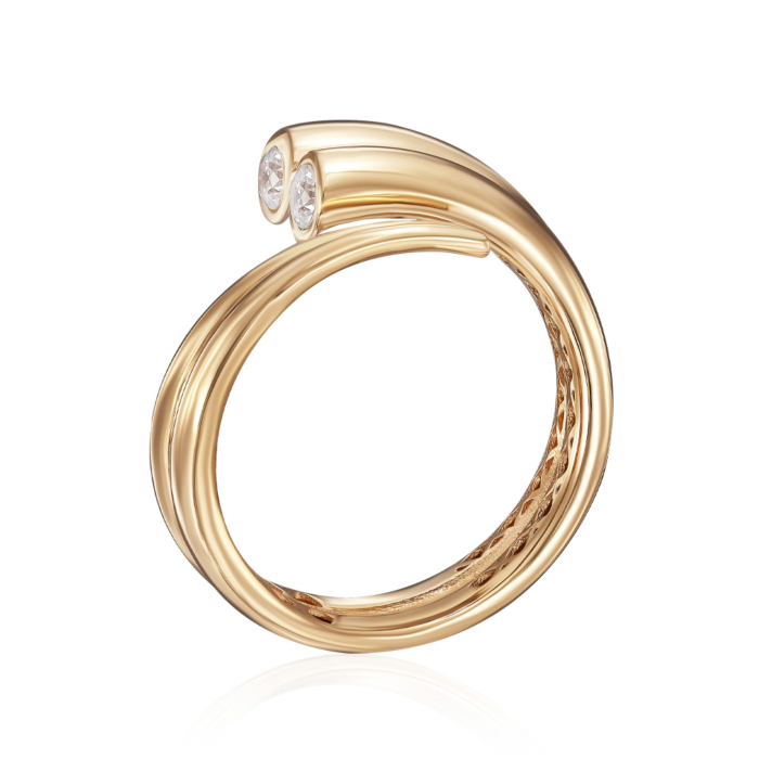 Золота каблучка з фіанітами. Артикул P-K-3080-R/03/1