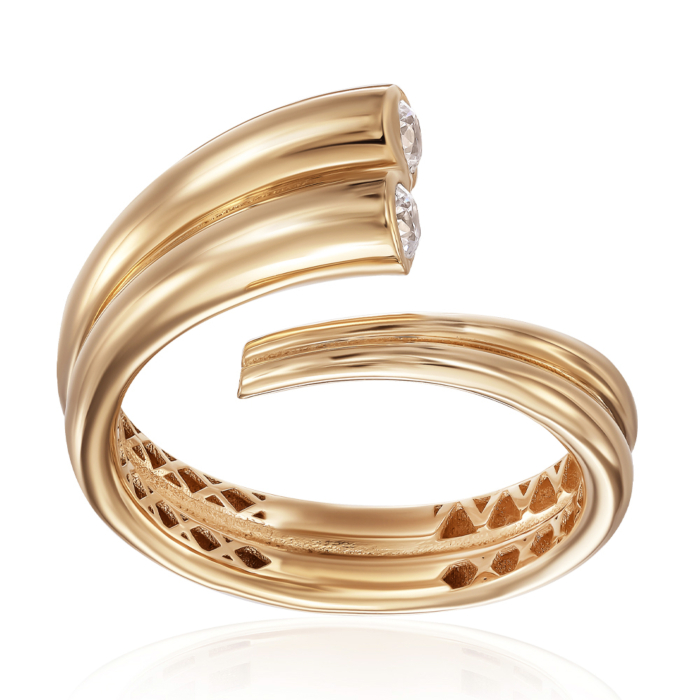 Золота каблучка з фіанітами. Артикул P-K-3080-R/03/1
