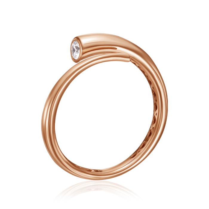 Золотое кольцо с фианитами. Артикул P-K-3083-R/01/1