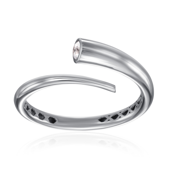 Золота каблучка з фіанітом. Артикул P-K-3083-R/02/1